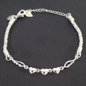 Heart Wings Angel Love Bracelet Sterling Silver 925 birthday Christmas Gift NEW!